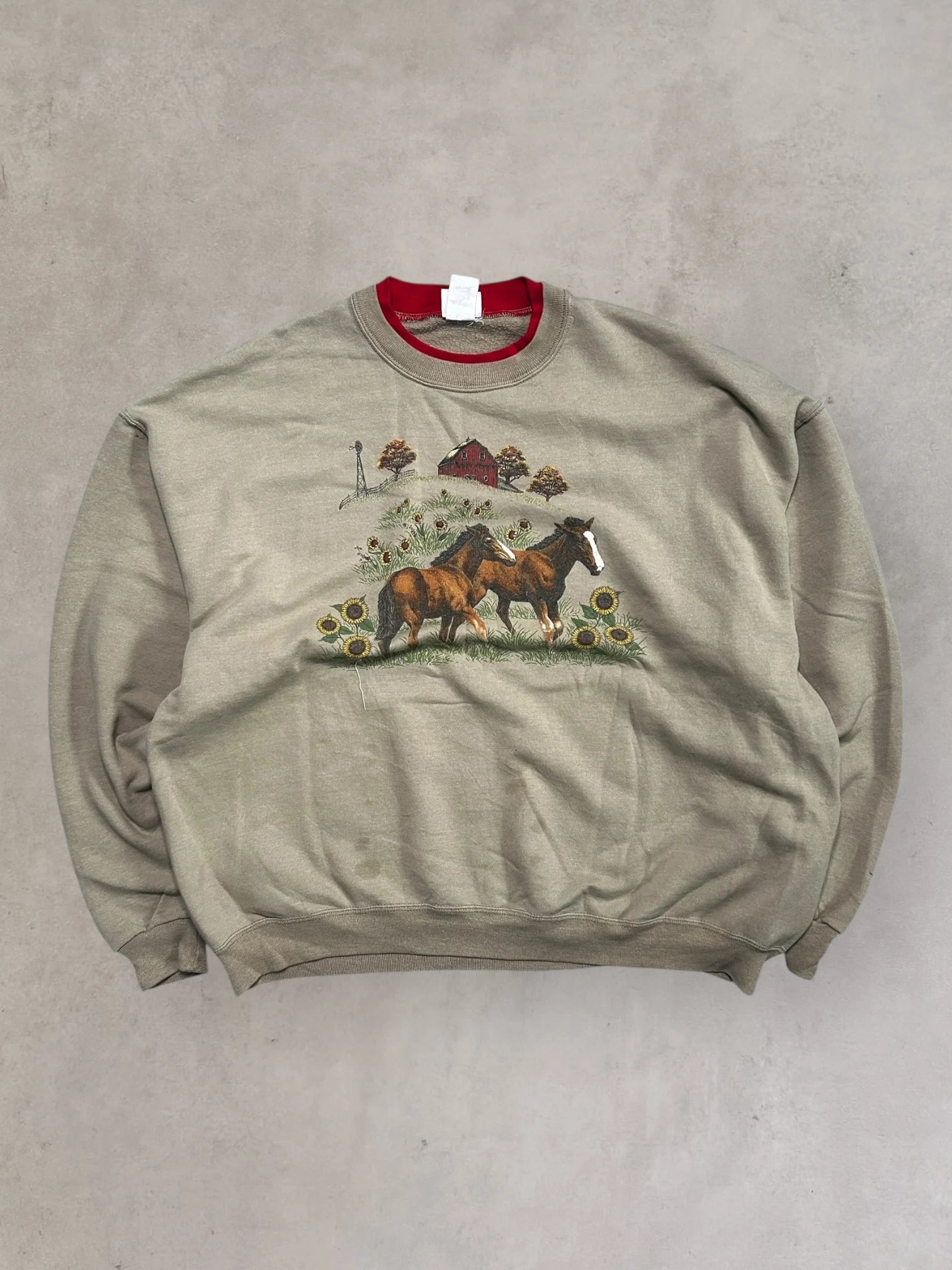 Horse Double Neck Sweatshirt - XL