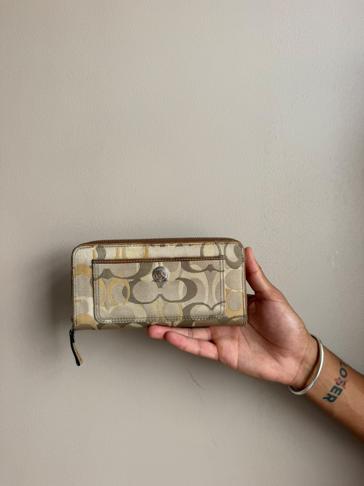 Gold Patchwork Signature Coach Wallet