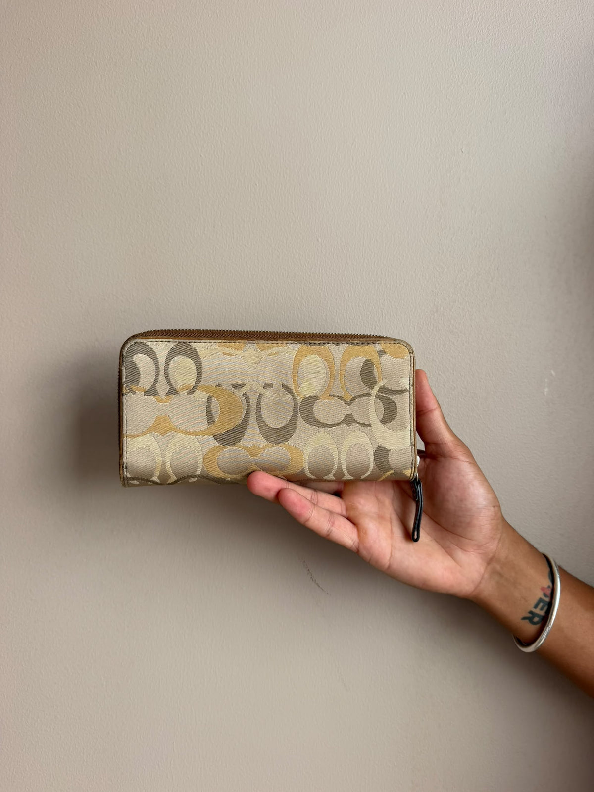 Gold Patchwork Signature Coach Wallet