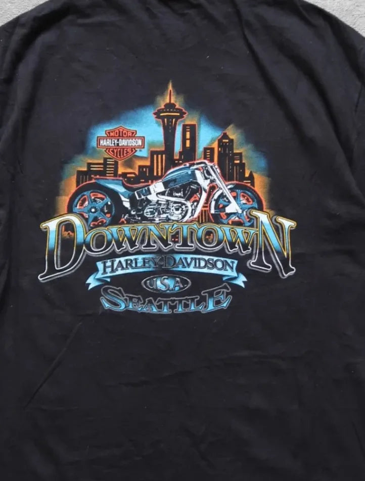 Black Harley-davidson Seattle T-shirt - XL
