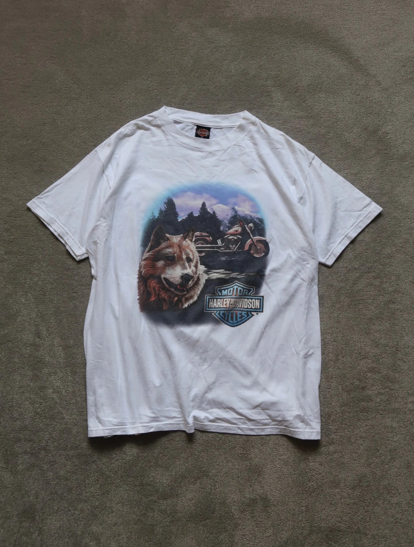 White Harley-davidson 00' De T-shirt - XL