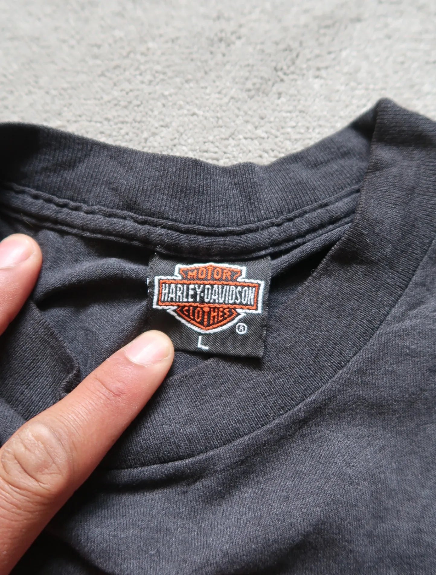 Black Harley-davidson 3D Emblem, New Jersey T-shirt - L