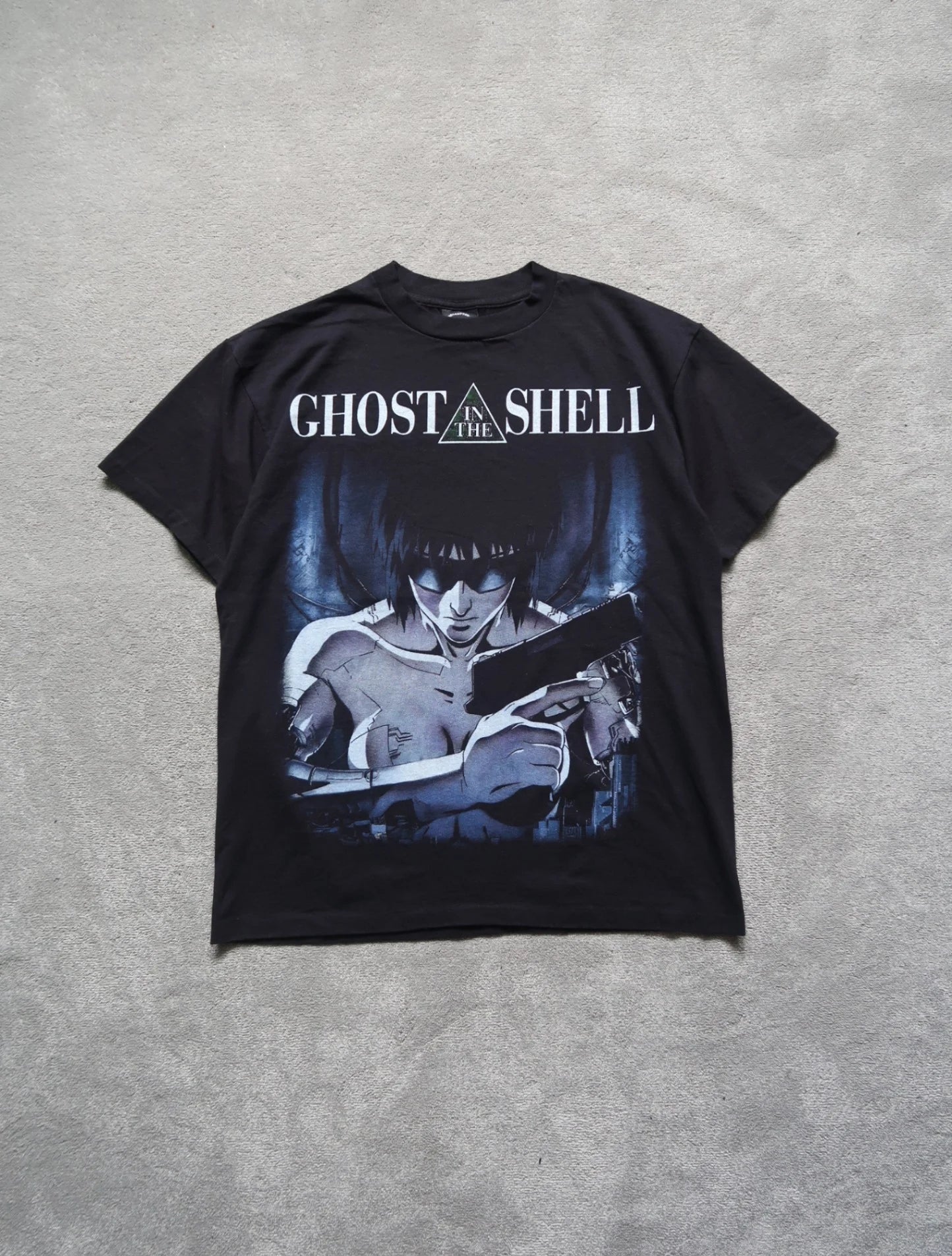 Black Graphic Ghost in a Shell T-shirt - L