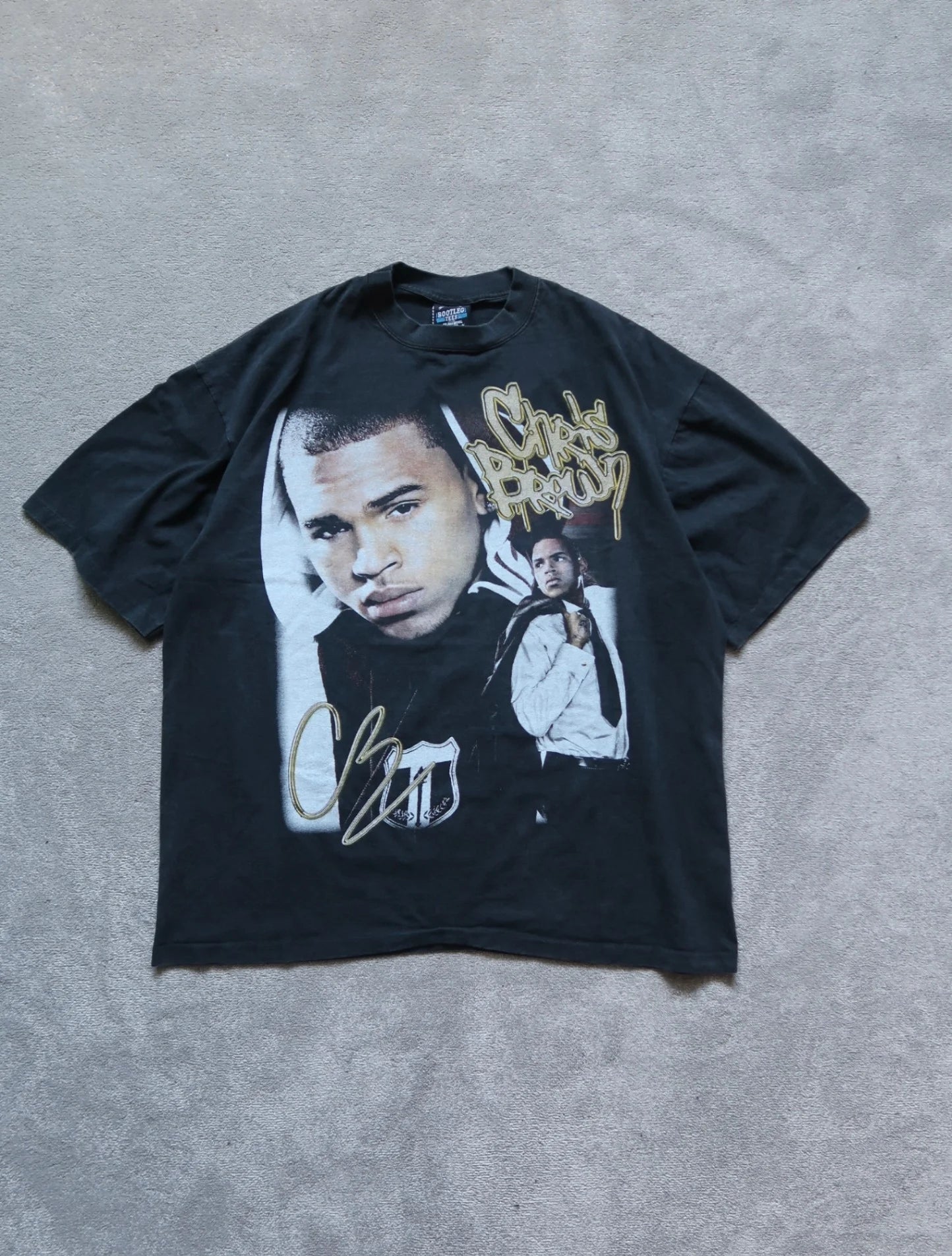 Black Graphic Chris Brown T-shirt - L