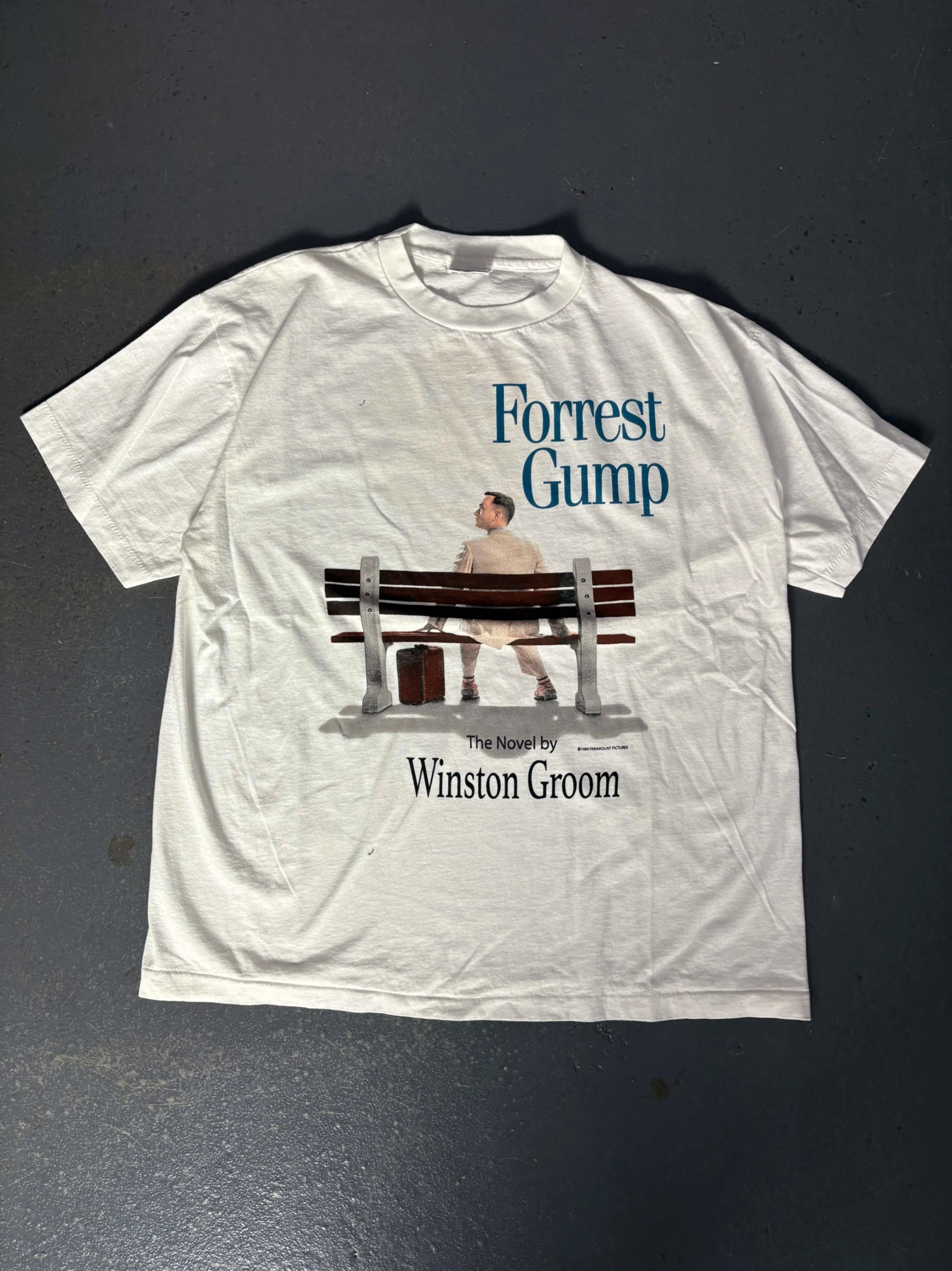 White Bootleg Forest Gump T-shirt - L