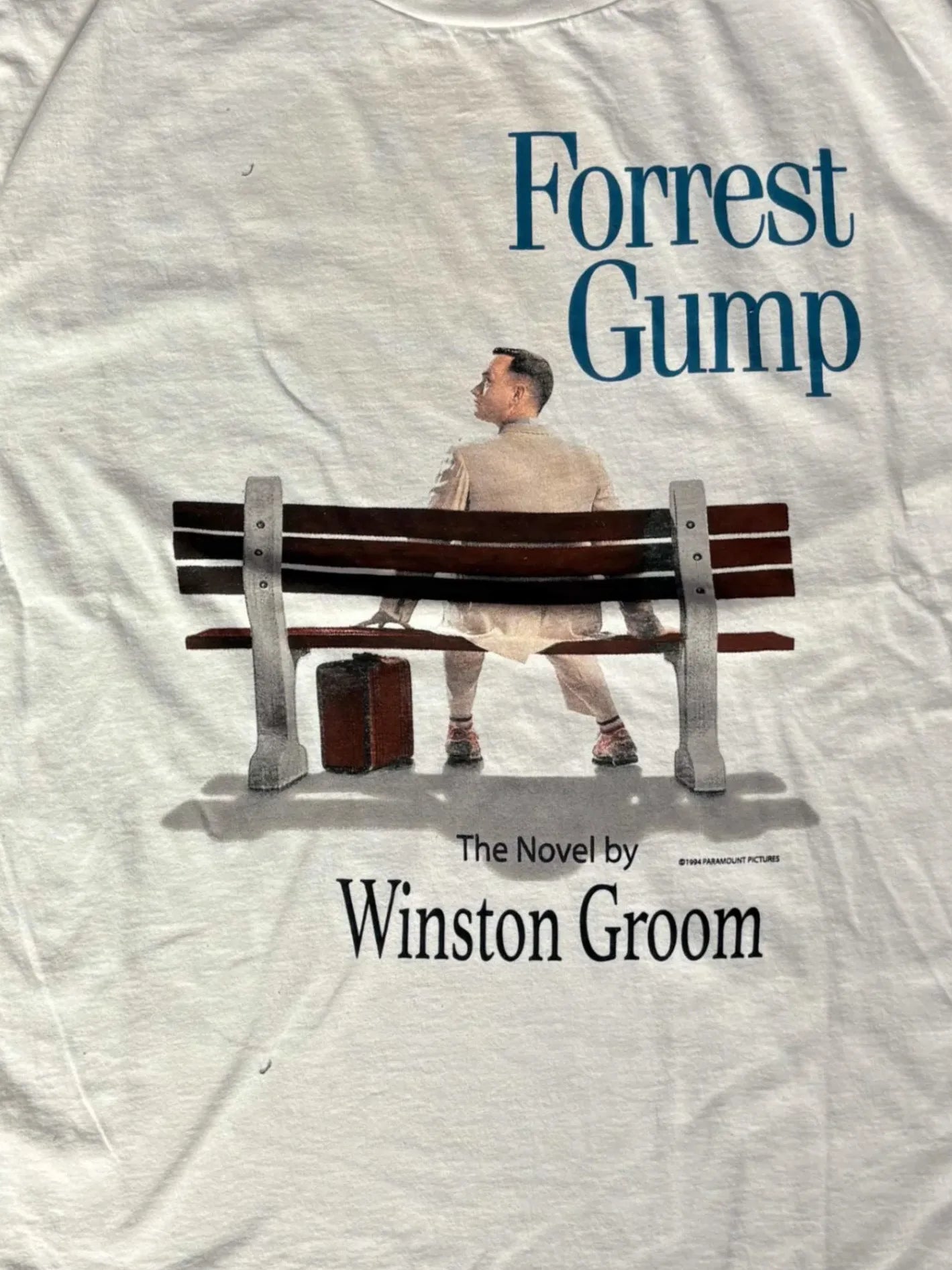 White Bootleg Forest Gump T-shirt - L