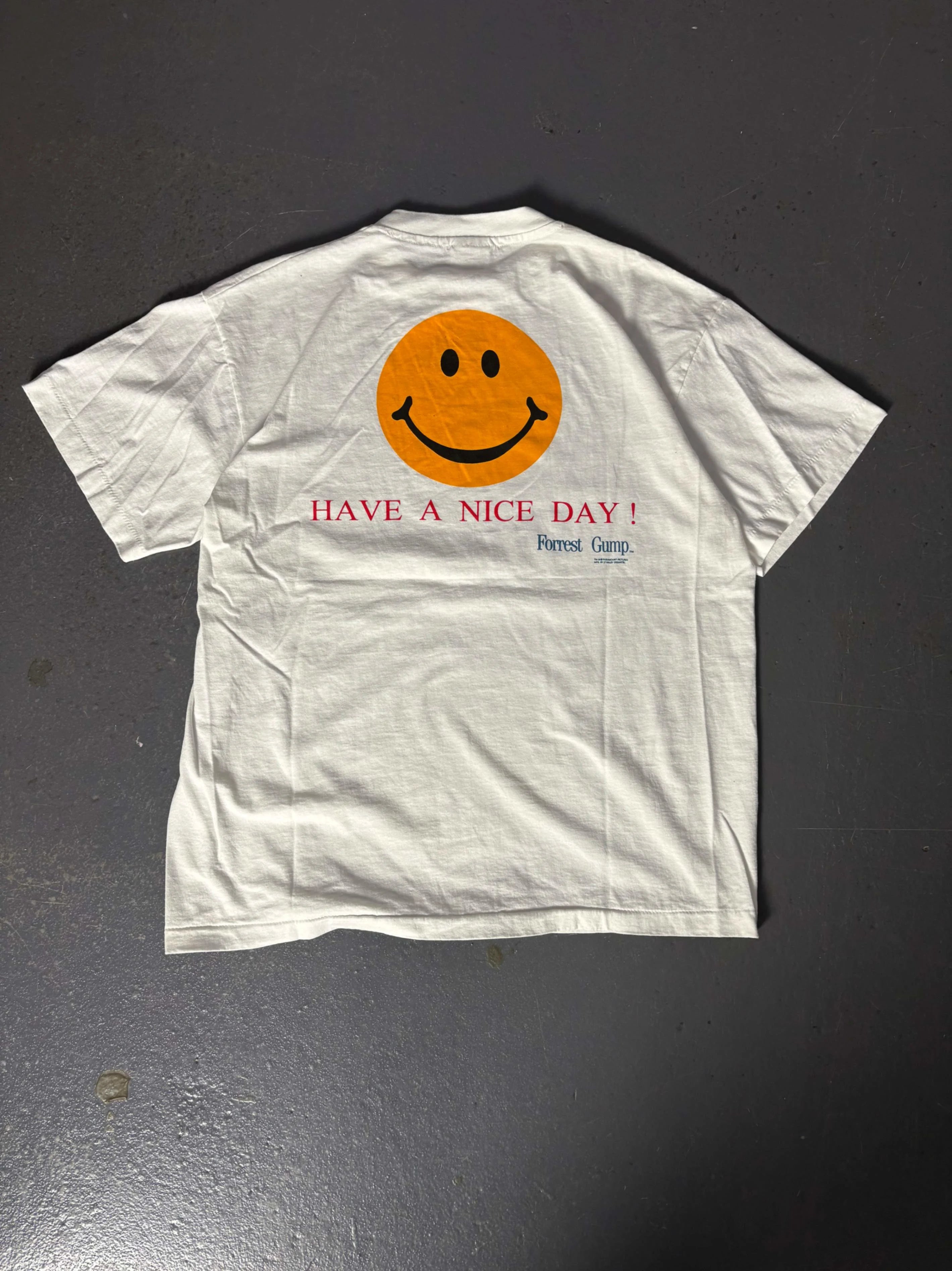 White Bootleg Forest Gump T-shirt - L