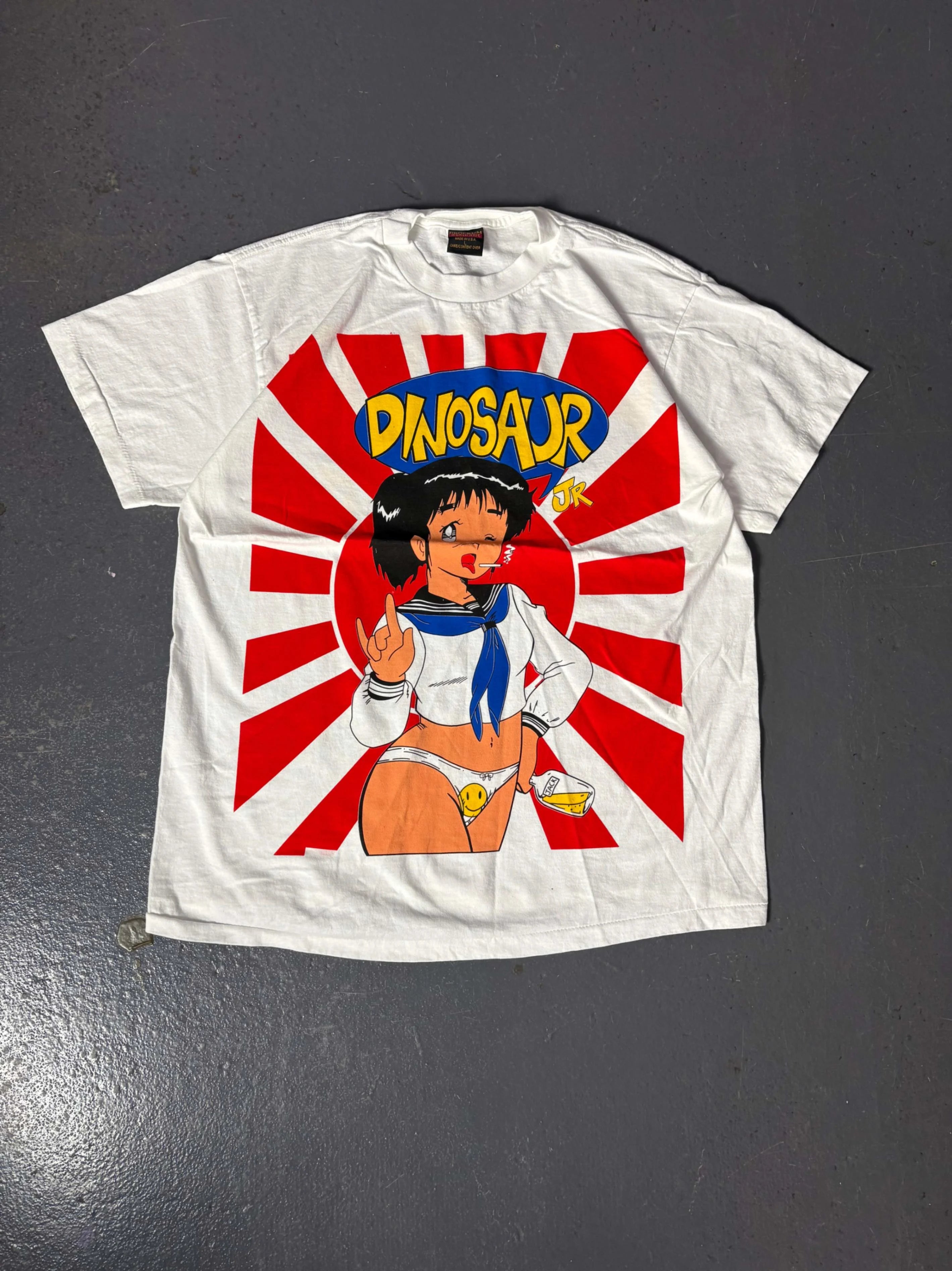White Bootleg Dinosaur JR T-shirt - L