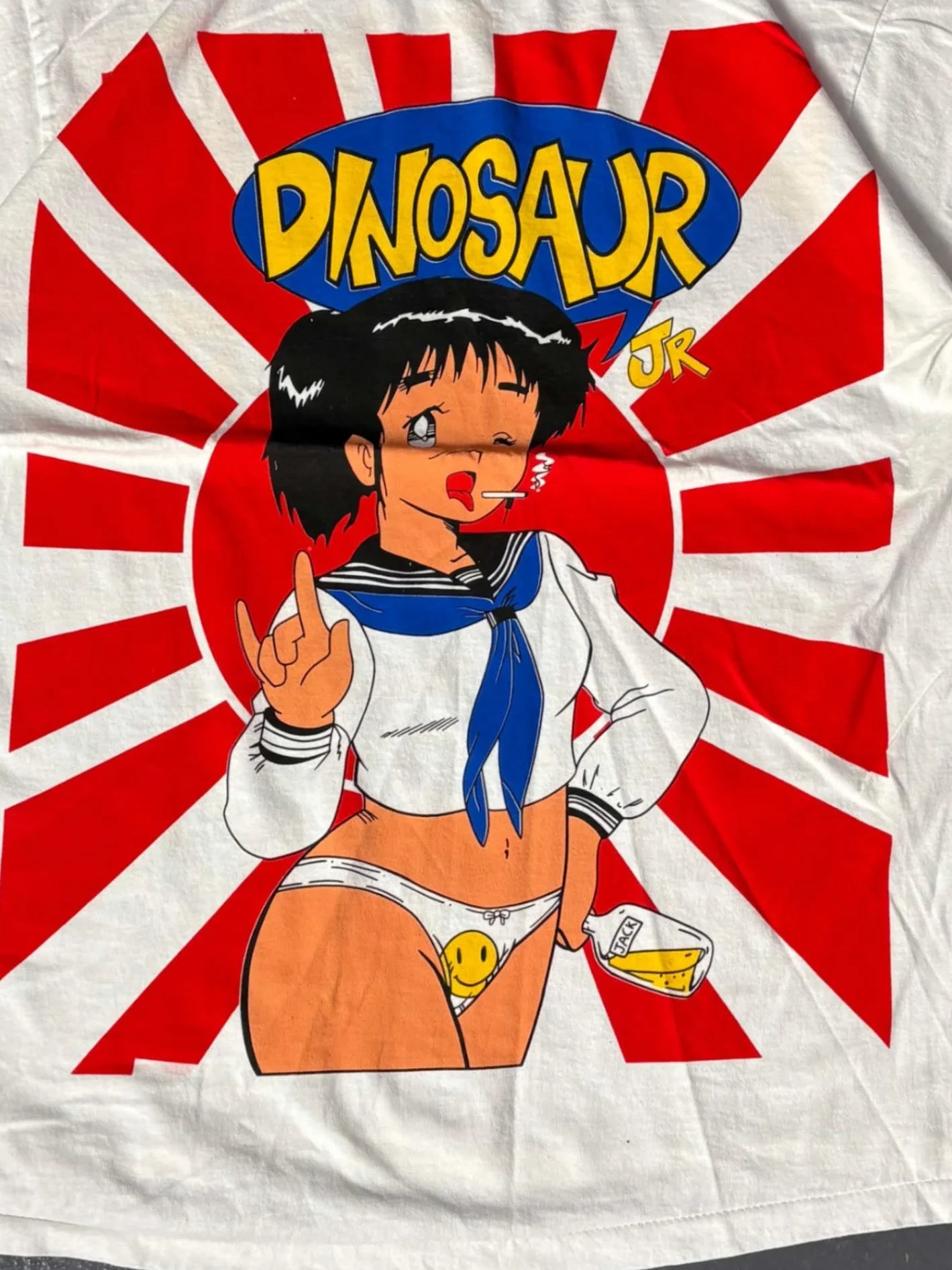 White Bootleg Dinosaur JR T-shirt - L