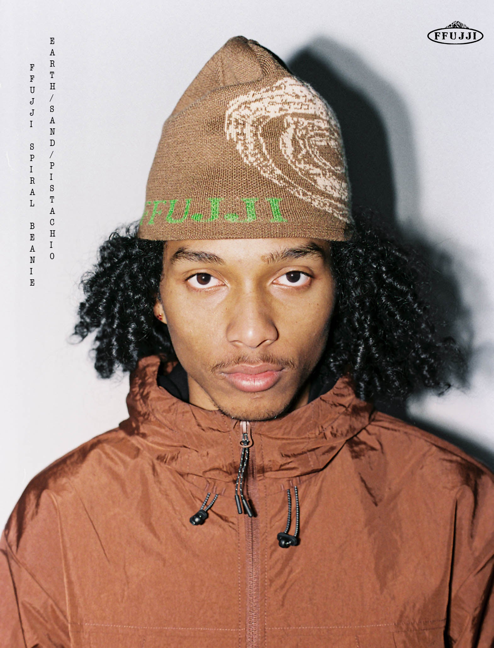 FFUJJI SPIRAL BEANIE EARTH/SAND/PISTACHIO