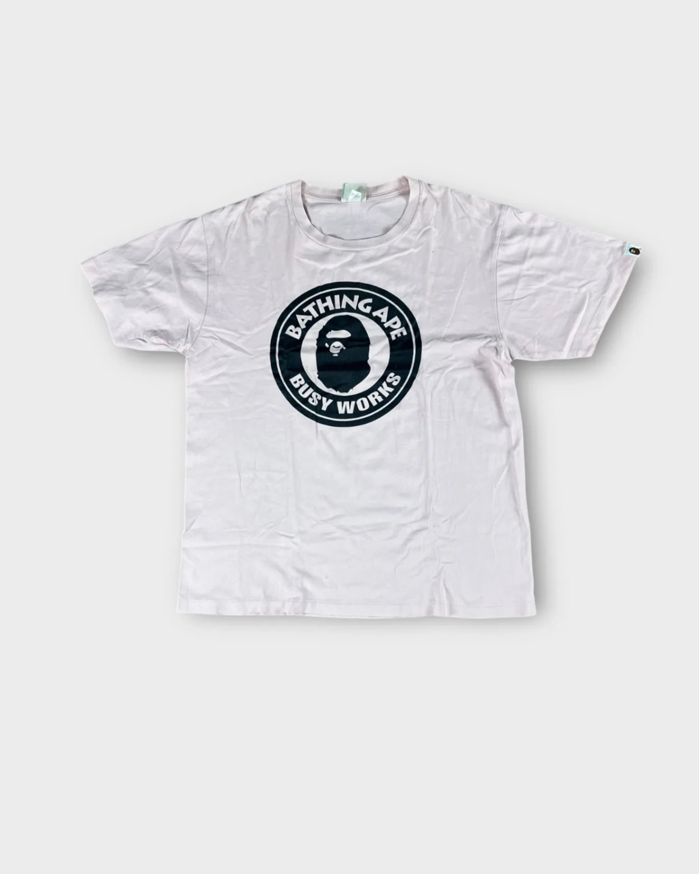 Vintage White BAPE Busy works T-shirt - L