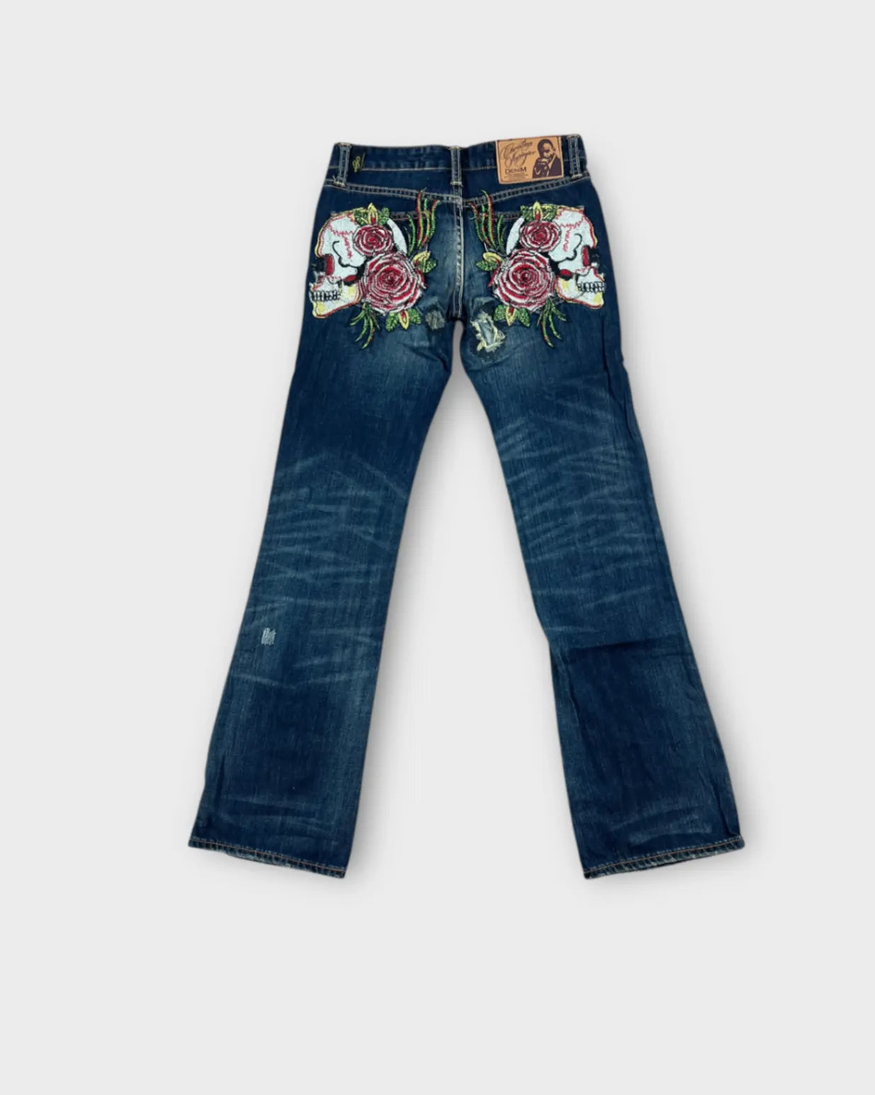 Vintage Blue Ed Hardy Embroided Pants - 26W32L