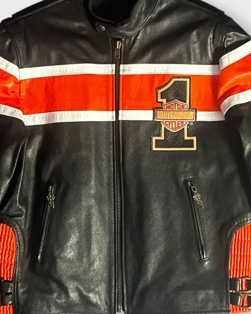 Black Harley-davidson Leather Jacket - L