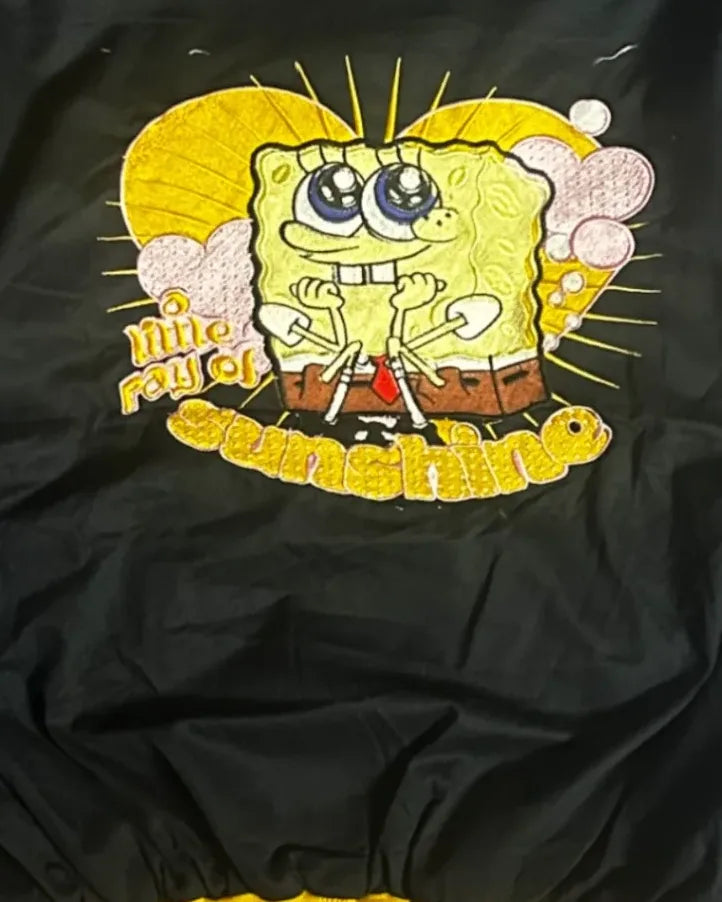 Black Chase Authentic Spongebob Varsity Jacket - M