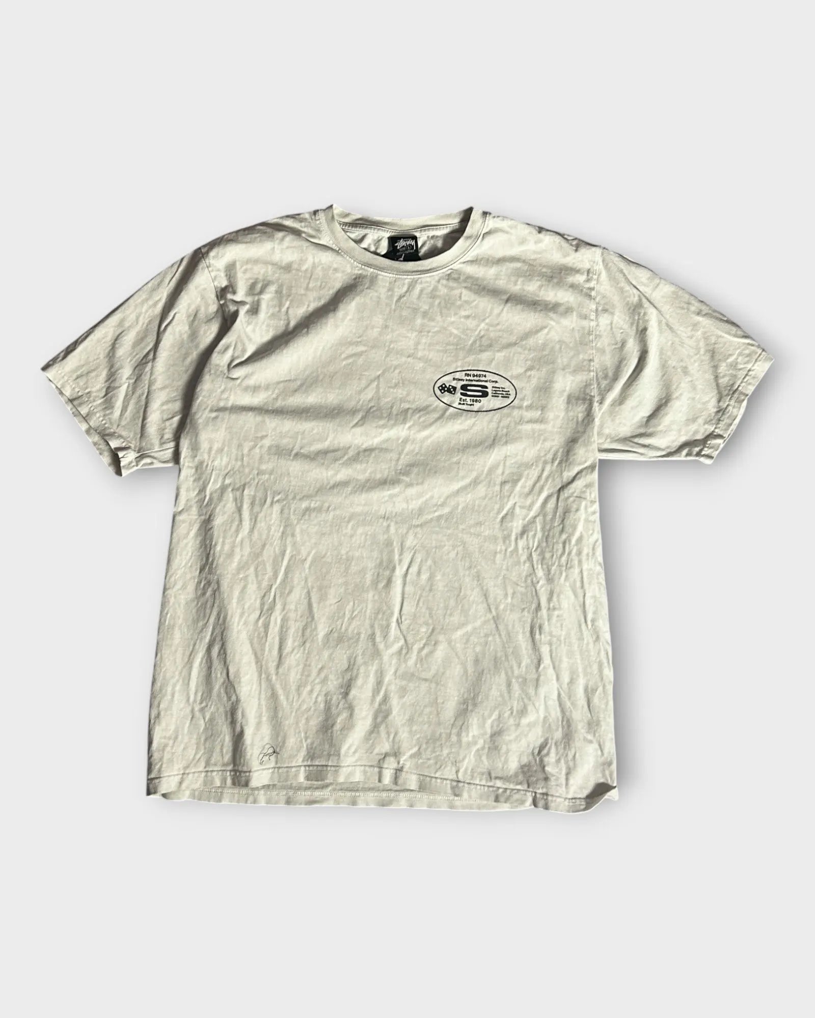 Beige Stussy T-shirt - L