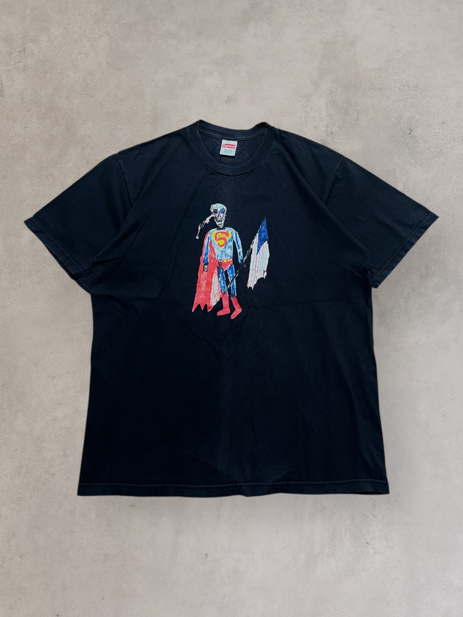 Supreme T-shirt – Basquiat-Style Superman Graphic