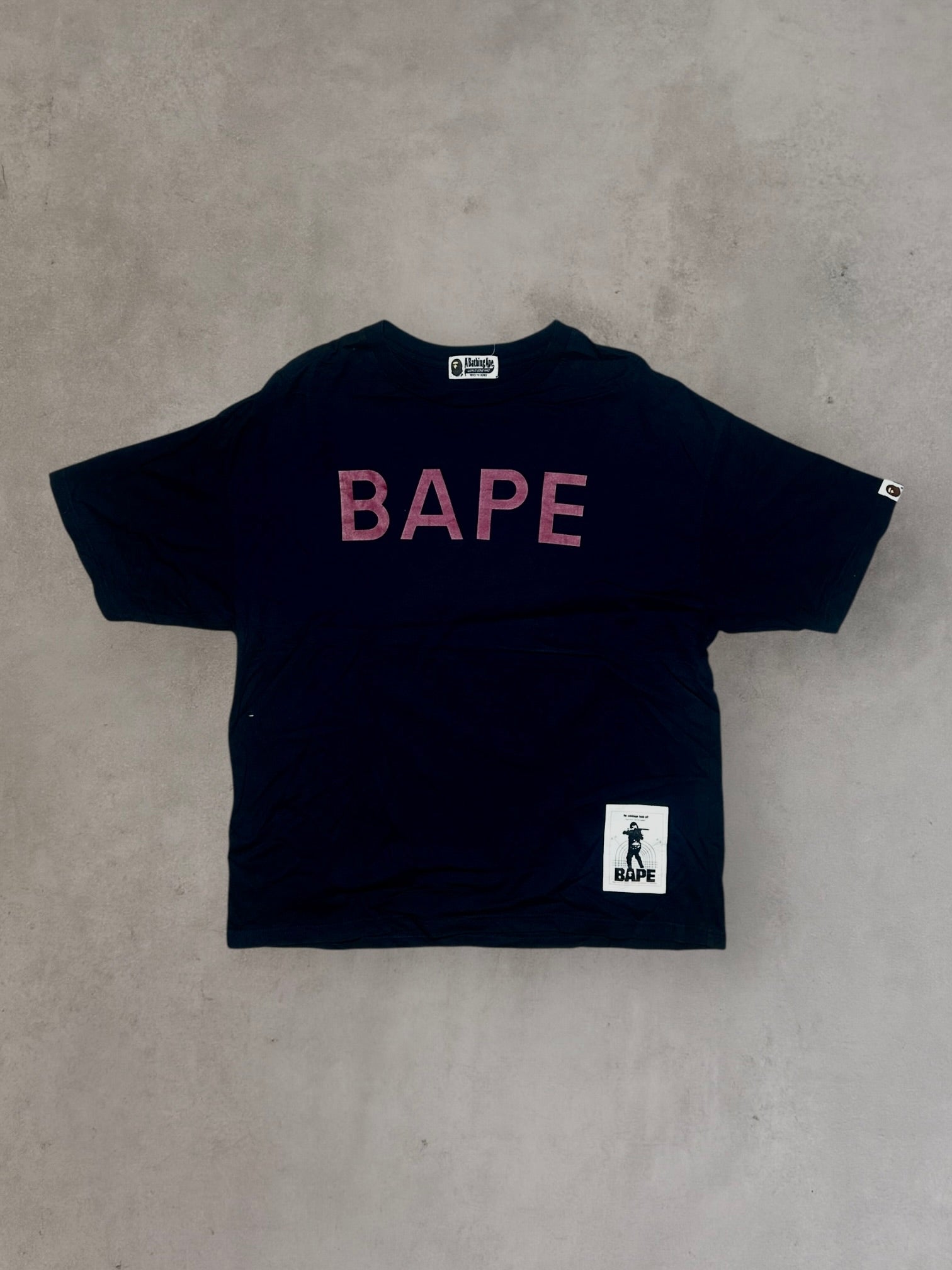 A Bathing Ape T-shirt – Pink Camo Ape Head Double-Sided Print