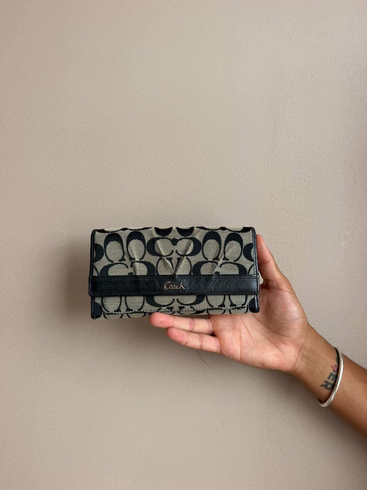 Black Signature Coach Wallet