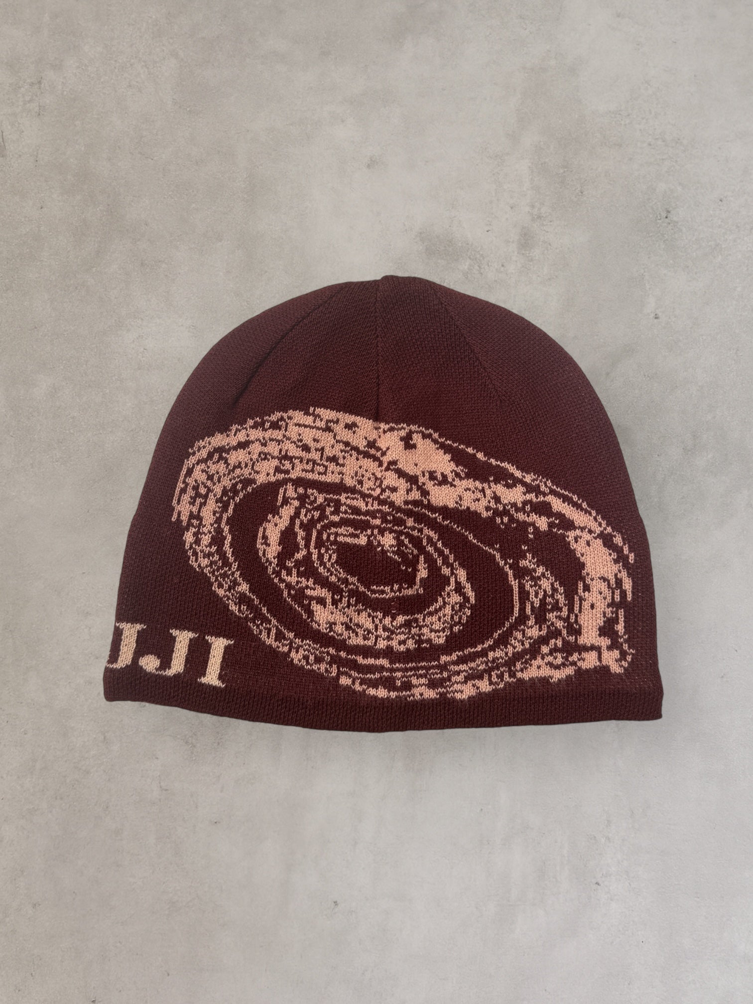 FFUJJI SPIRAL BEANIE (MAROON/SALMON/TUSCAN)