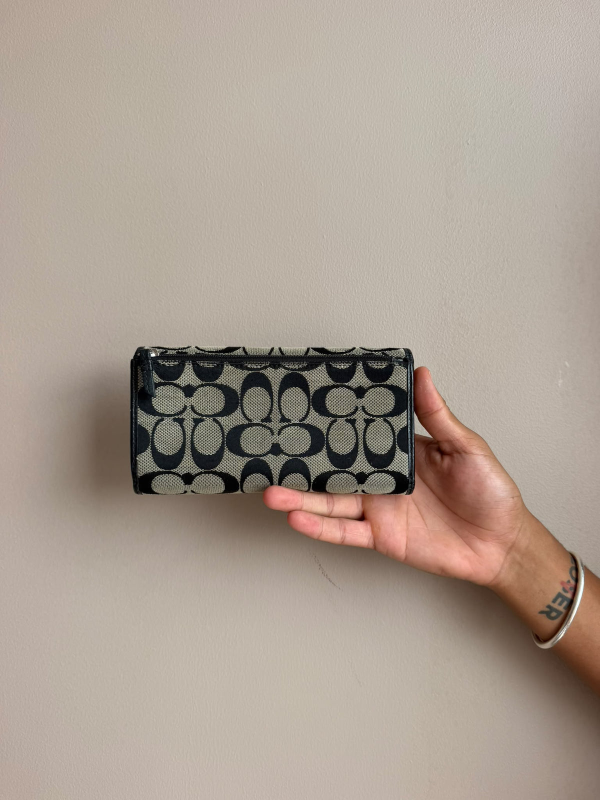 Black Signature Coach Wallet