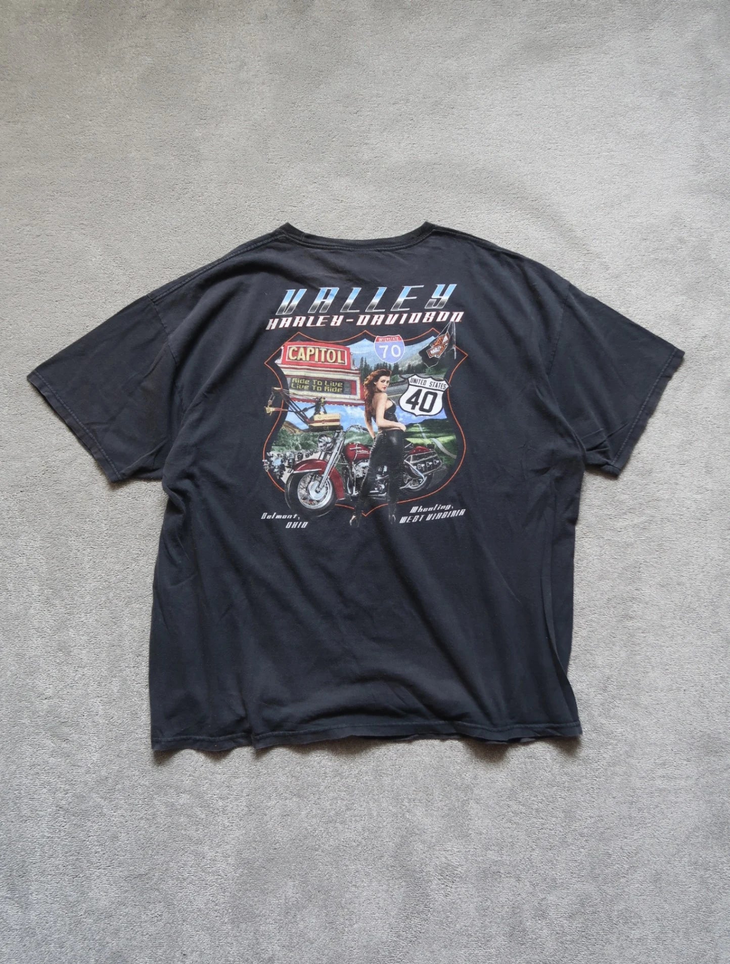 Black Harley-davidson Delmont, Ohio T-shirt - 2XL