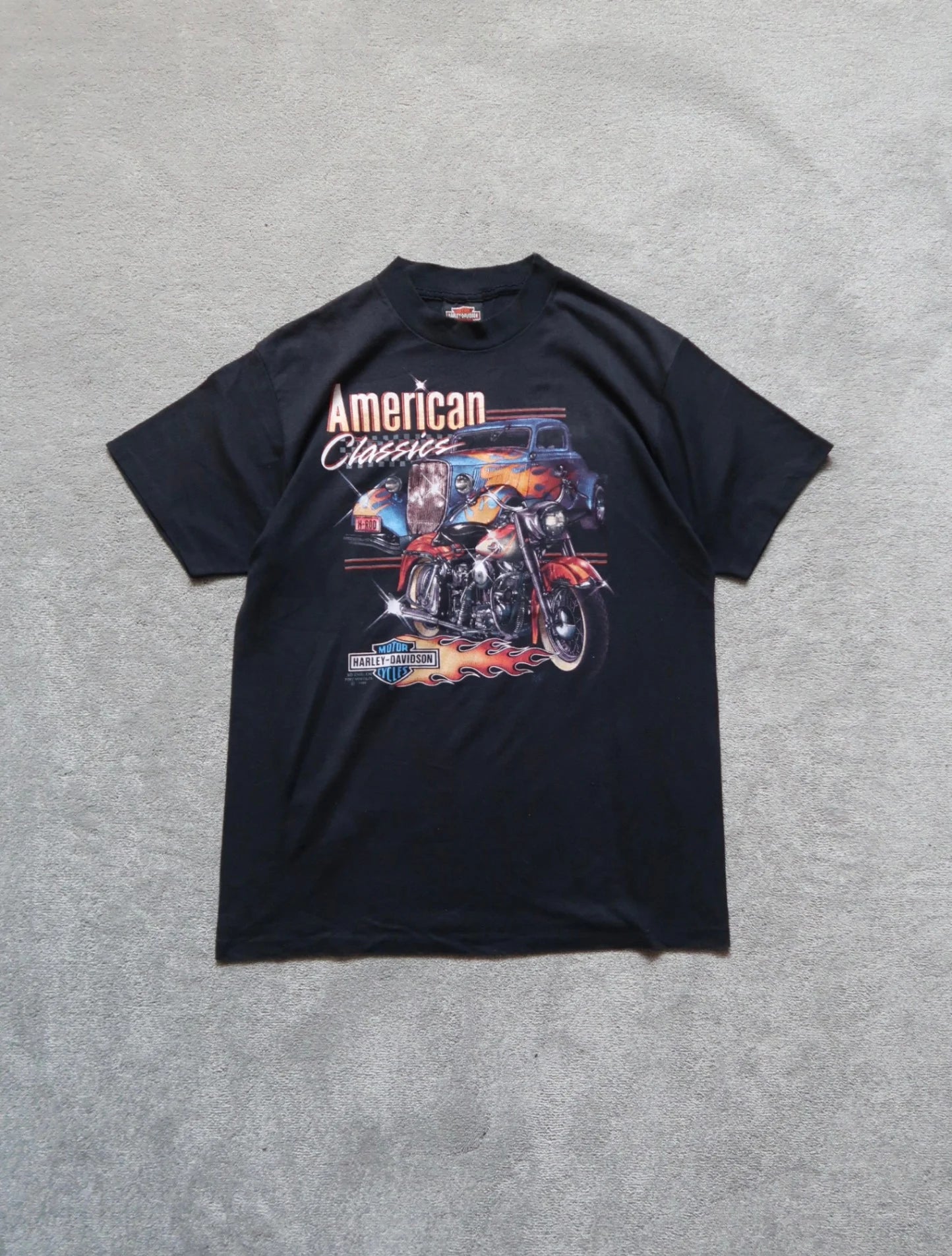 Black Harley-davidson 3D Emblem, Basel T-shirt - L