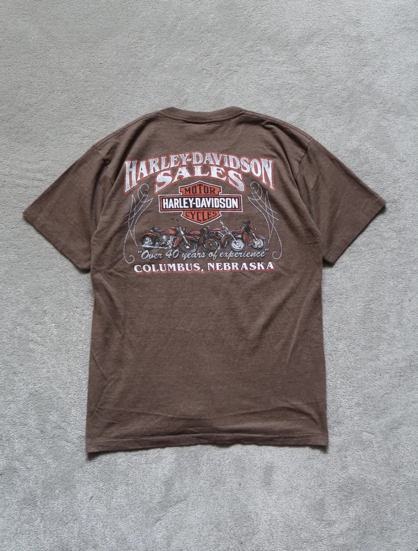 Brown Harley-davidson Nebraska T-shirt - L