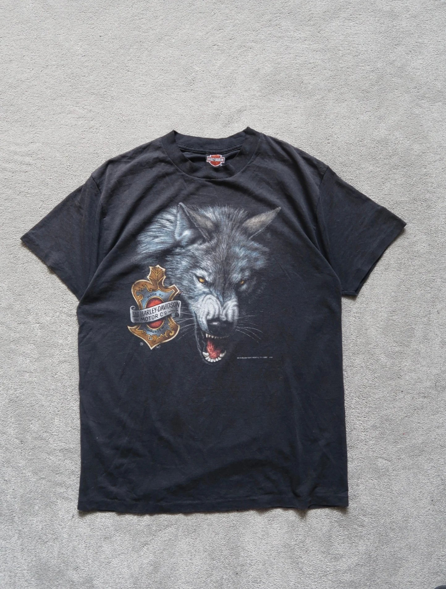 Black Harley-davidson 3D Emblem, New Jersey T-shirt - L