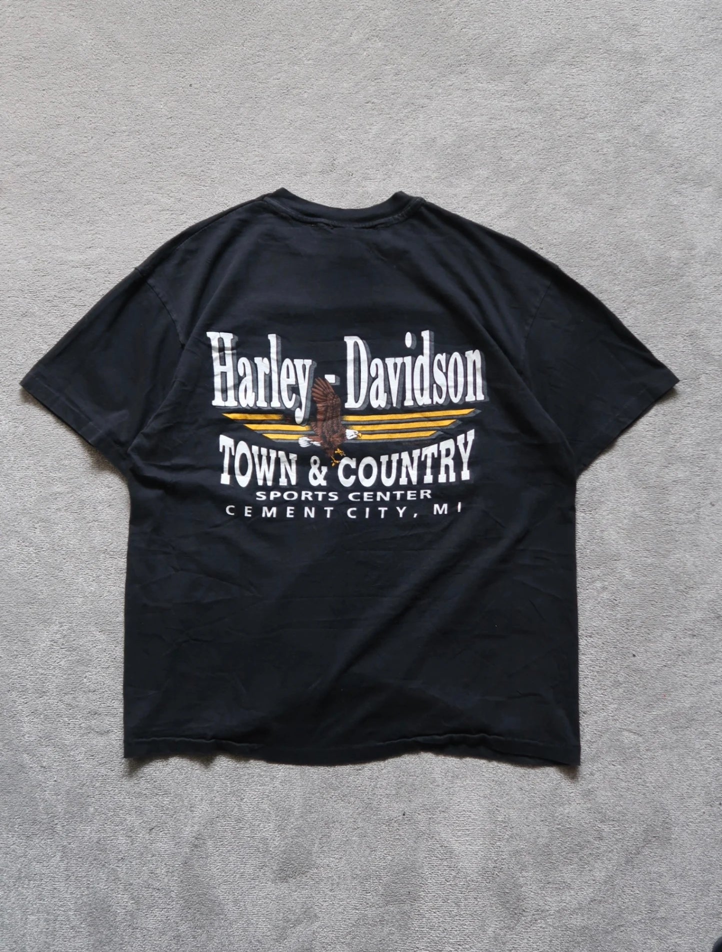 Black Harley-davidson Cement City, Mi T-shirt - XL